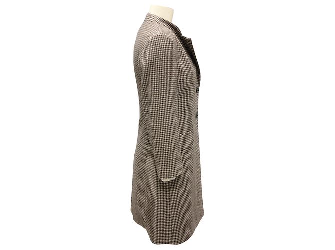 Kiton Brown / Grey Multi Plaid Wool and Cashmere Button Front Coat Multiple colors - view 2