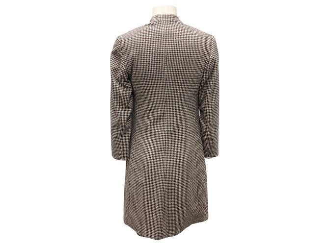 Kiton Brown / Grey Multi Plaid Wool and Cashmere Button Front Coat Multiple colors - view 3