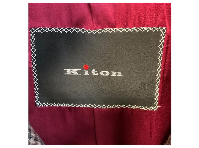 Kiton Brown / Grey Multi Plaid Wool and Cashmere Button Front Coat Multiple colors - view 4