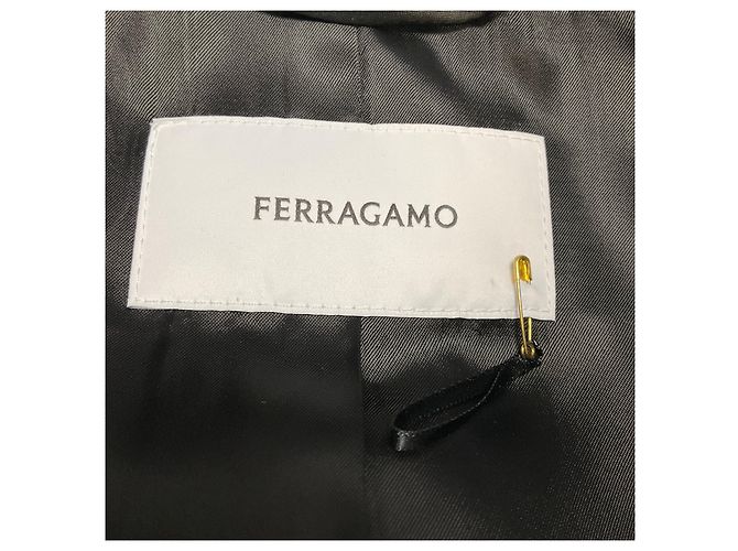 Salvatore Ferragamo Ferragamo Grey Multi Houndstooth Wool Blazer Jacket - view 4