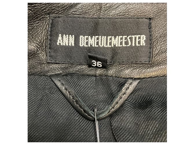 Giacca Luvas in pelle nera Ann Demeulemeester Nero - vista 4