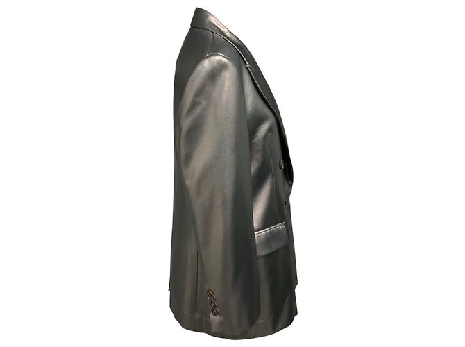 Blazer cruzado entallado Brunello Cucinelli Gunmetal / Silver Metallic - vista 2