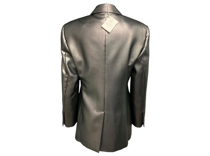 Blazer cruzado entallado Brunello Cucinelli Gunmetal / Silver Metallic - vista 3