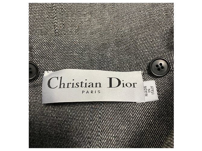 Giacca in twill di cotone ricamata con api Grey / Black Christian Dior Grigio - vista 4