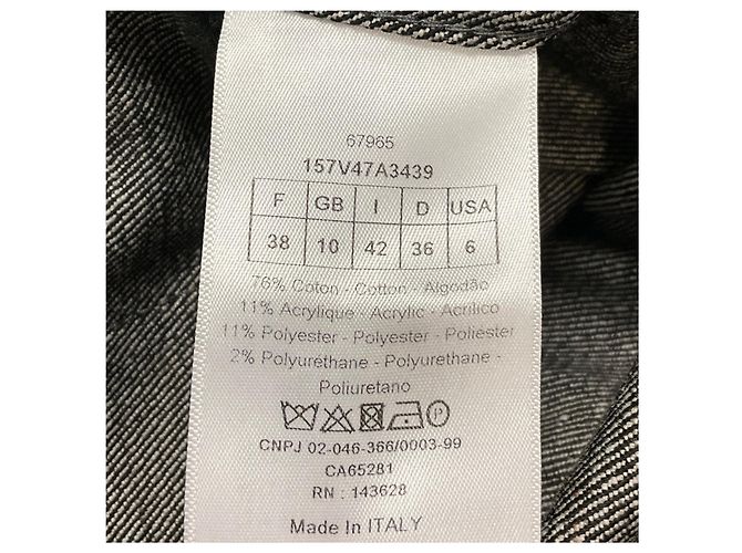 Giacca in twill di cotone ricamata con api Grey / Black Christian Dior Grigio - vista 5