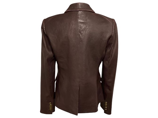 Veronica Beard Gail Lammleder Dickey Jacke Burgundy Oxblood Bordeaux - Ansicht 3