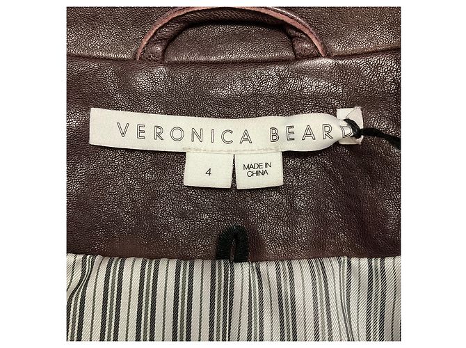 Veronica Beard Gail Lammleder Dickey Jacke Burgundy Oxblood Bordeaux - Ansicht 4