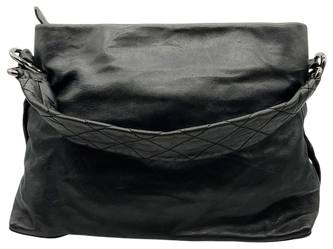 Borsa Hobo Chanel 8 Knots in pelle di agnello nera Nero - vista 3