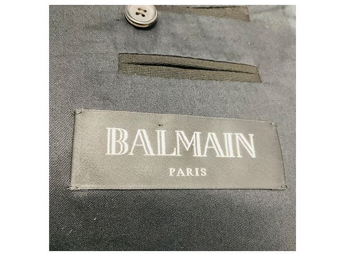 Chaqueta blazer estilo tuxedo de algodón Balmain negra con cadena dorada Negro - vista 4
