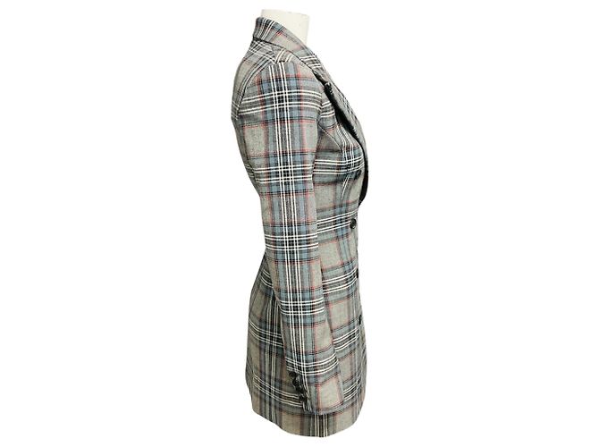 Autre Marque Y/PROJECT Grey / Blue Multi Plaid Double Breasted Blazer Multiple colors - view 2