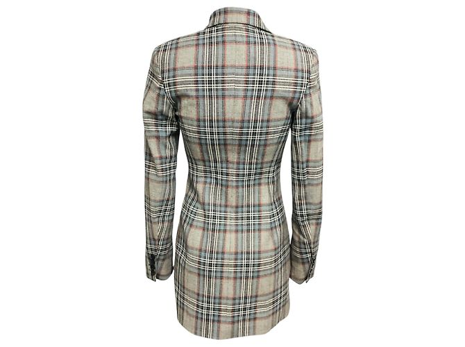 Autre Marque Y/PROJECT Grey / Blue Multi Plaid Double Breasted Blazer Multiple colors - view 3