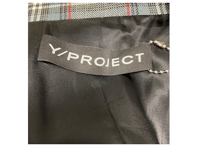 Autre Marque Y/PROJECT Grey / Blue Multi Plaid Double Breasted Blazer Multiple colors - view 4