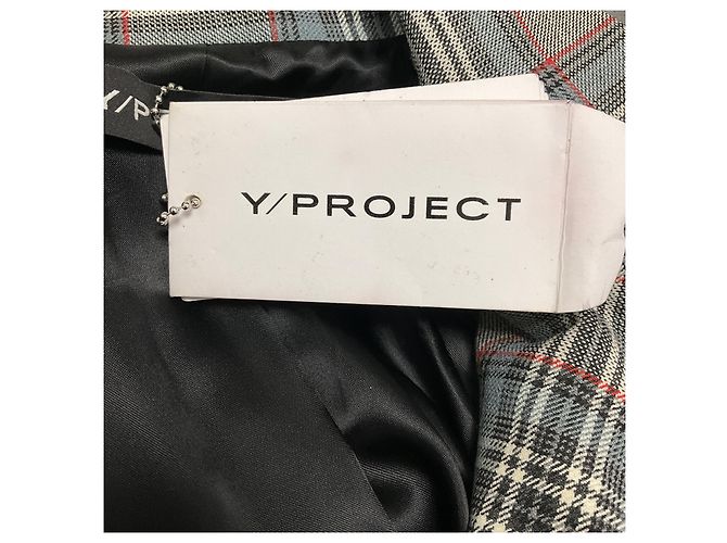 Autre Marque Y/PROJECT Grey / Blue Multi Plaid Double Breasted Blazer Multiple colors - view 6