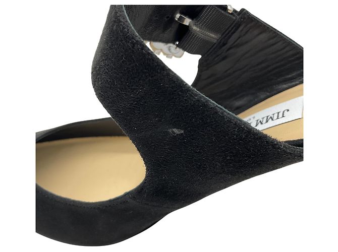 Jimmy Choo Mules aus schwarzem Wildleder mit Schmuckschließe - Ansicht 4