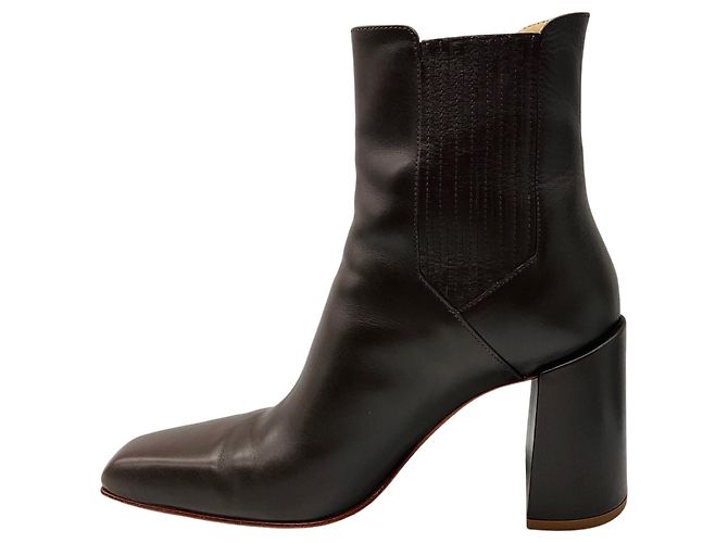 Botines de cuero marrón Gabriela Hearst Castaño - vista 3