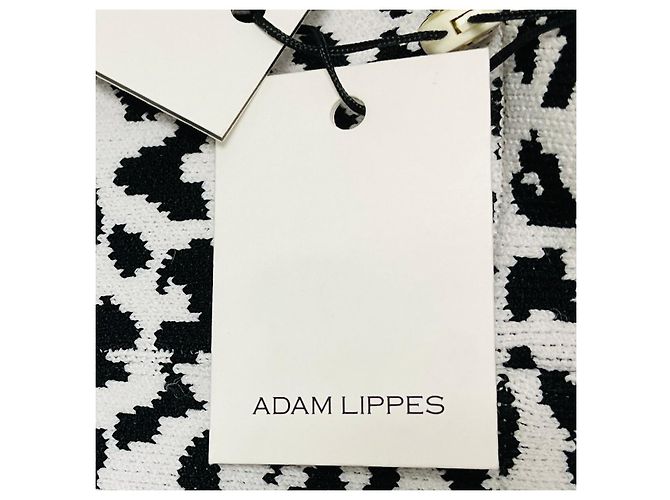 Ärmelloses Rollkragen-Top aus Strick-Jacquard in White / Black von Adam Lippes Schwarz - Ansicht 5