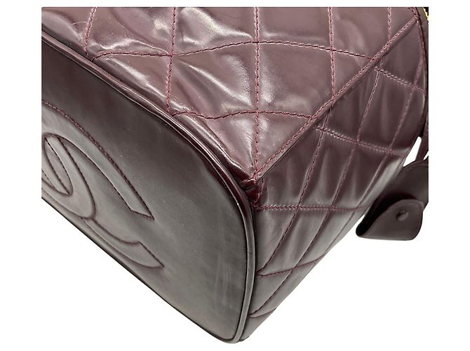 Chanel Burgundy Quilted Leather Vanity Case Red - view 5