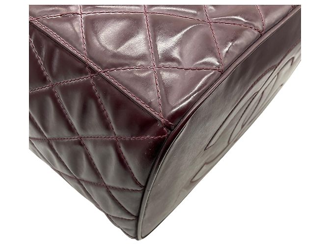 Chanel Burgundy Quilted Leather Vanity Case Red - view 6