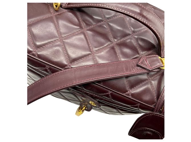 Chanel Burgundy Quilted Leather Vanity Case Red - view 9