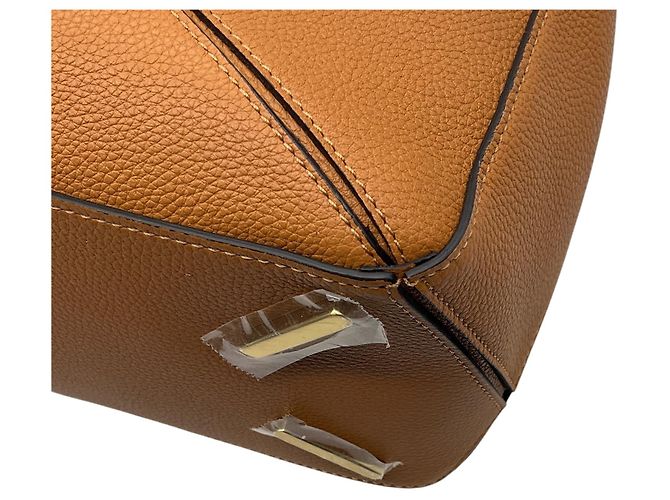 Borsa a spalla Puzzle Loewe in pelle di vitello grana Tan Cammello - vista 14