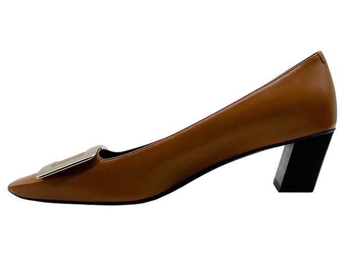 Décolleté Belle Vivier in pelle marrone Roger Vivier - vista 3