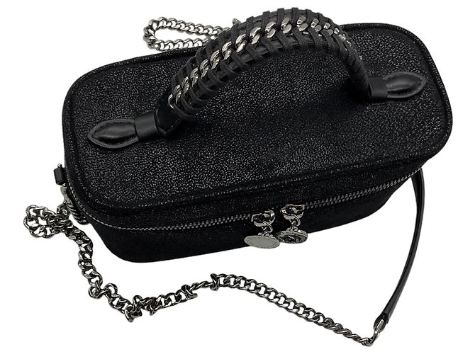 Stella Mc Cartney Stella McCartney Borsa a tracolla Vanity Case Falabella in ecopelle Shaggy Deer Nera Nero - vista 5
