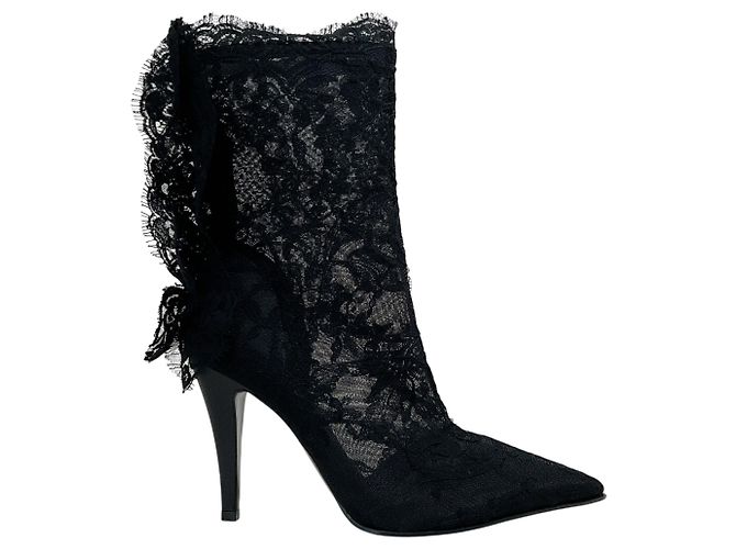 Botines Heron de encaje negro Alexander McQueen - vista 2
