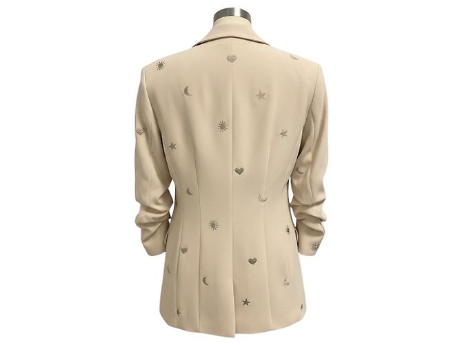 Autre Marque Blazer de crepe crema con adornos de estrellas Cinq a Sept Beige - vista 3