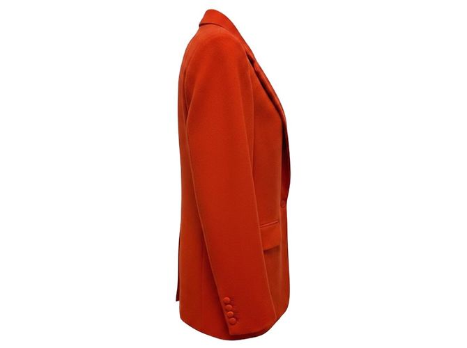 Dries Van Noten Rust Ein-Knopf-Wool-Tweed-Blazer Jacke Rot - Ansicht 2