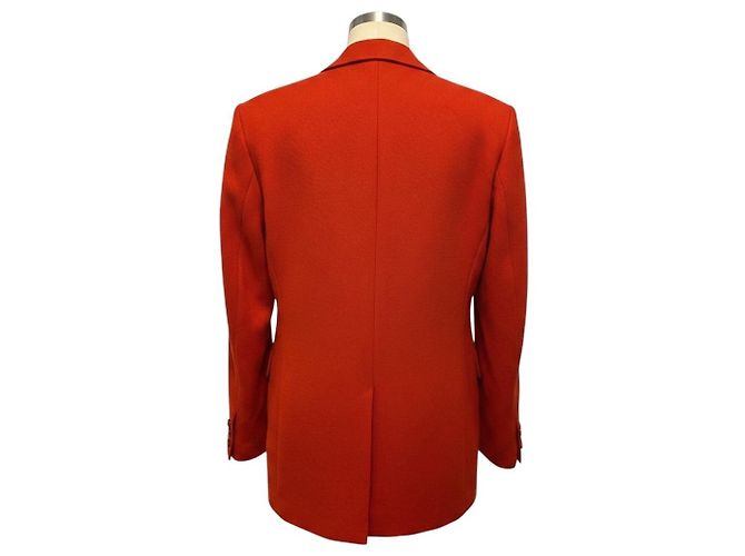 Dries Van Noten Rust Ein-Knopf-Wool-Tweed-Blazer Jacke Rot - Ansicht 3