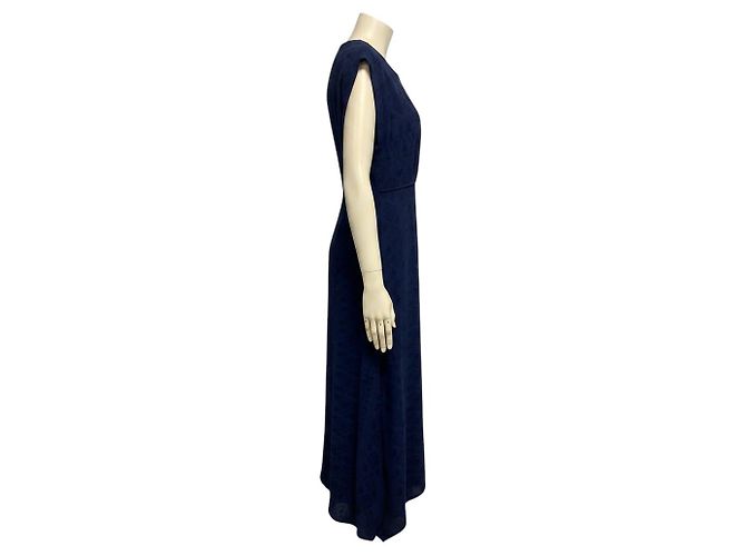 Vestido midi asimétrico de jacquard Inaia azul Ba&sh con detalle keyhole - vista 2