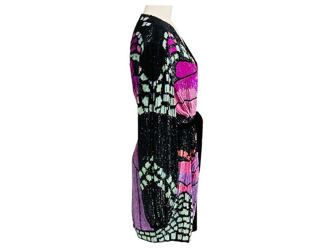 Retrofête Retrofete Pink / Black Multi Sequined Jacket with Belt Multiple colors - view 2