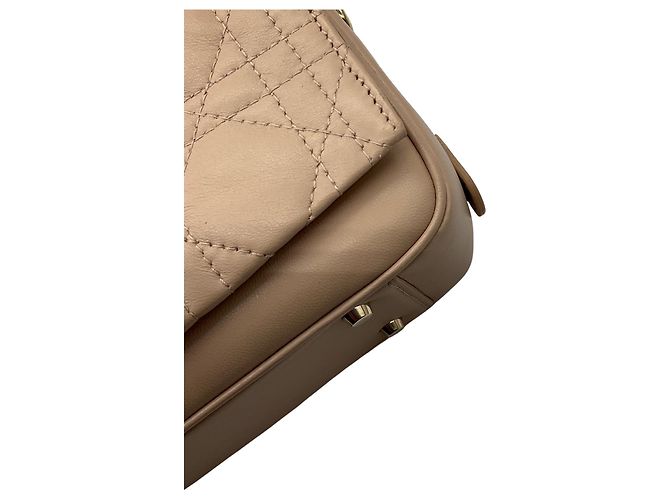 Borsa camera con patta in pelle Cannage beige Christian Dior - vista 11
