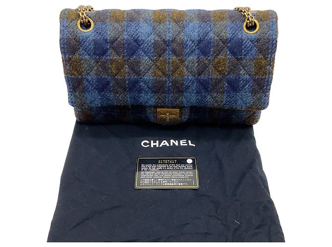 Timeless Borsa a tracolla Chanel 2.55 Reissue matelassé Blu Navy / Marrone - vista 12