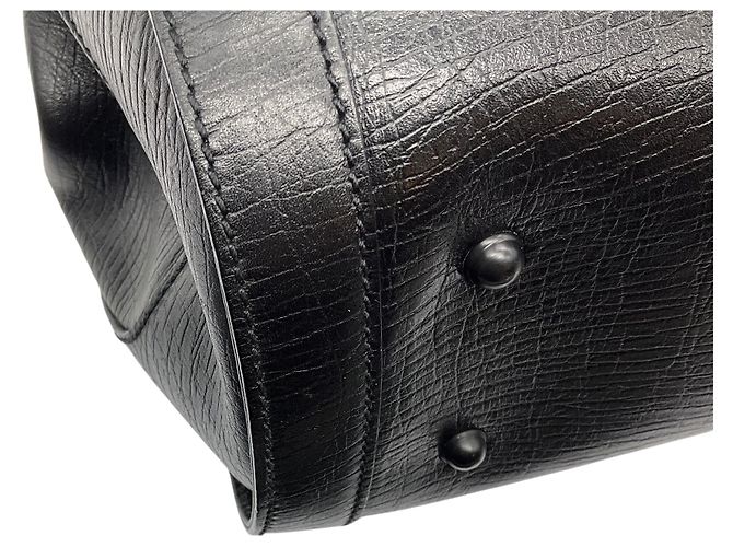 Borsa a tracolla Gucci in pelle nera Bamboo Bullet Nero - vista 10