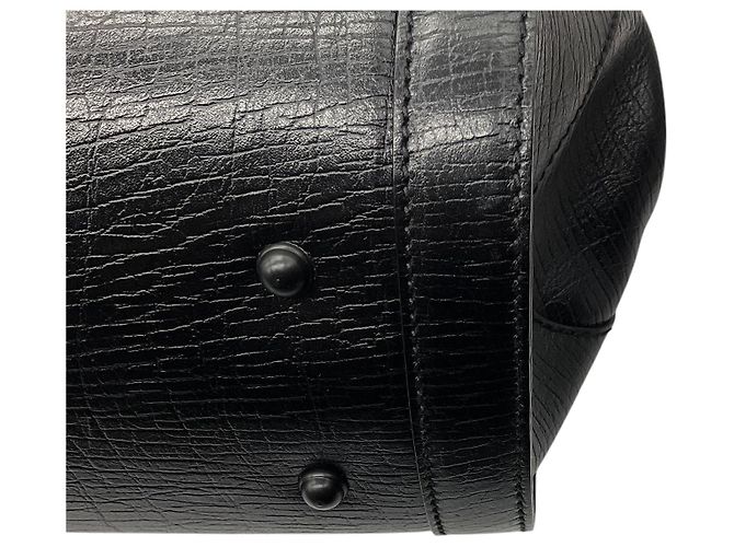 Borsa a tracolla Gucci in pelle nera Bamboo Bullet Nero - vista 11
