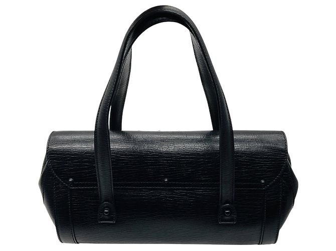 Borsa a tracolla Gucci in pelle nera Bamboo Bullet Nero - vista 3
