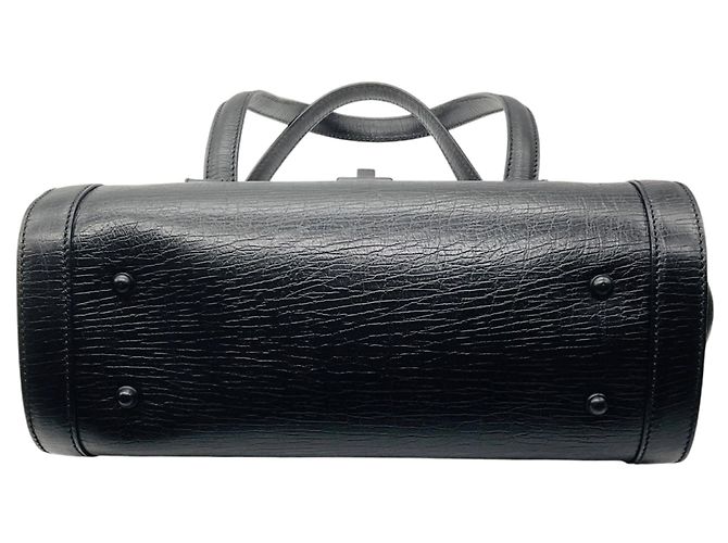 Borsa a tracolla Gucci in pelle nera Bamboo Bullet Nero - vista 4