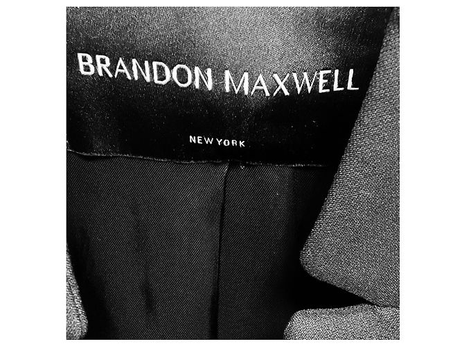 Autre Marque Giacca Brandon Maxwell in lana e seta nera con collo arevers e un bottone Nero - vista 4
