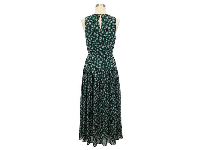 Ulla Johnson ärmelloses Maxikleid aus Seide mit grünem Multi-Floral-Print und Gürtel - Ansicht 3