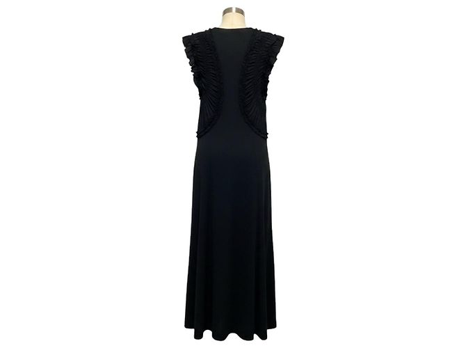 Ulla Johnson Maxikleid aus Bio-Baumwolle in Schwarz mit Raffel-Details - Ansicht 3