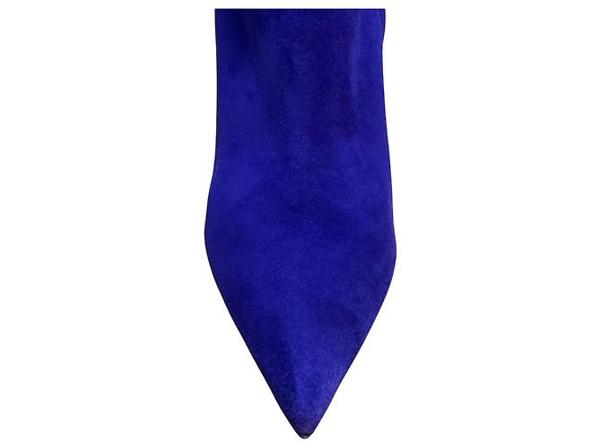 Stivali alti sopra il ginocchio in camoscio viola Gianvito Rossi - vista 4