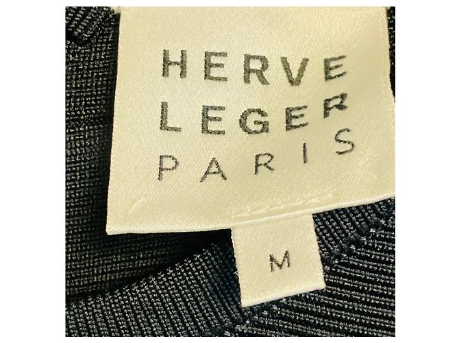Herve Leger Vestido The Isabel Midi em malha bandage preta com mangas curtas e bainha com folhos - vista 4
