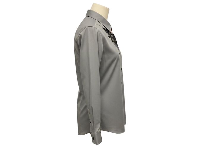 Camisa / Blusa de algodón con estampado floral gris Dries Van Noten - vista 2