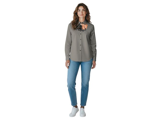 Camisa / Blusa de algodón con estampado floral gris Dries Van Noten - vista 5