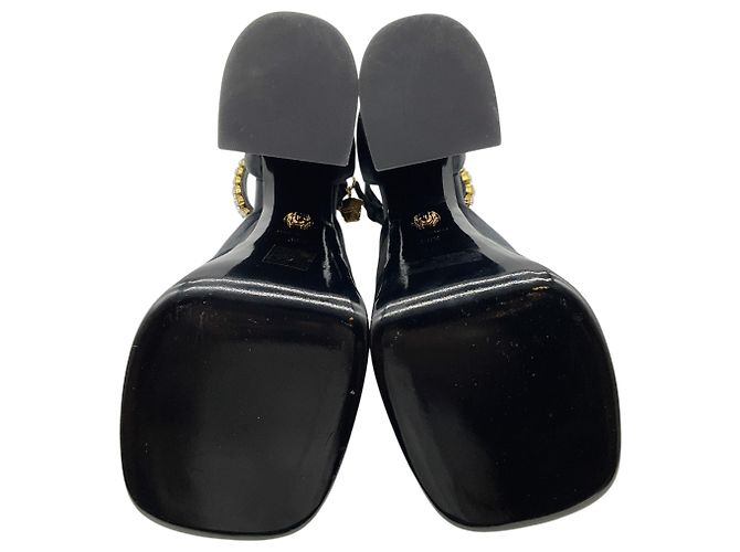 Décolleté con plateau Versace Black Satin Medusa Aevitas Nero - vista 6