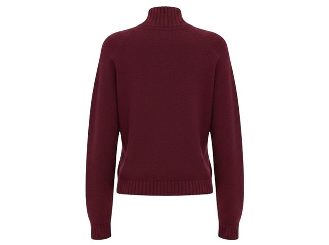Autre Marque The Elder Statesman Kaschmir-Strickpullover mit Stehkragen Burgundy Bordeaux - Ansicht 3