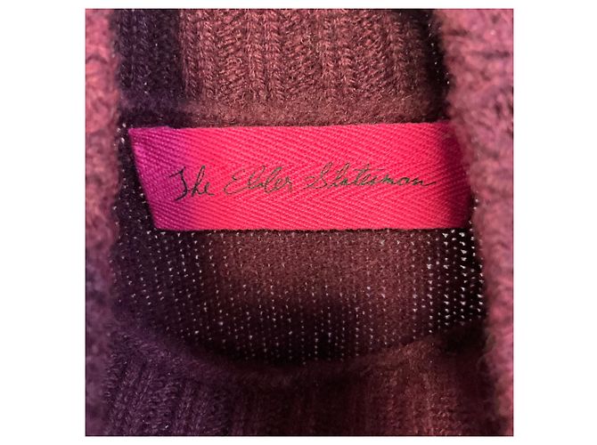 Autre Marque The Elder Statesman Kaschmir-Strickpullover mit Stehkragen Burgundy Bordeaux - Ansicht 4