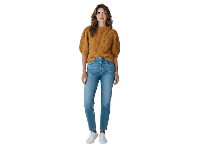 Ulla Johnson Grobstrick-Pullover mit kurzen Ärmeln aus Baumwolle und Lurex, Tan / Gold Metallic Kamel - Ansicht 6