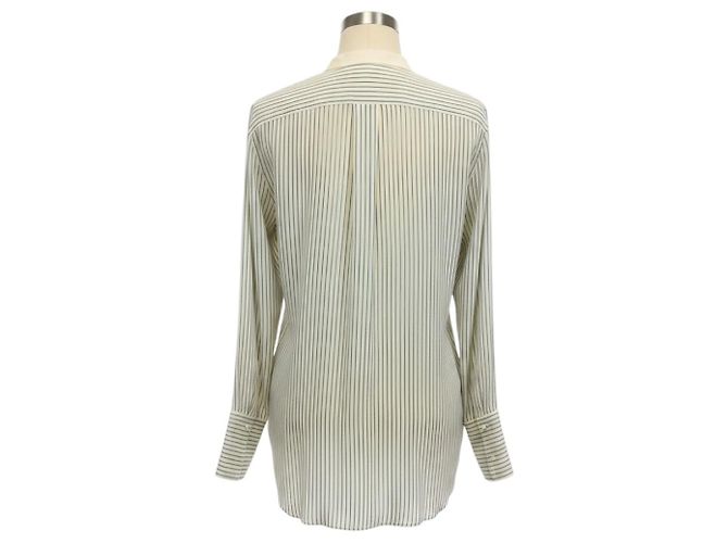 Chloé Blusa de seda Chloe Marfil / Rayas Azules Multicolor - vista 3